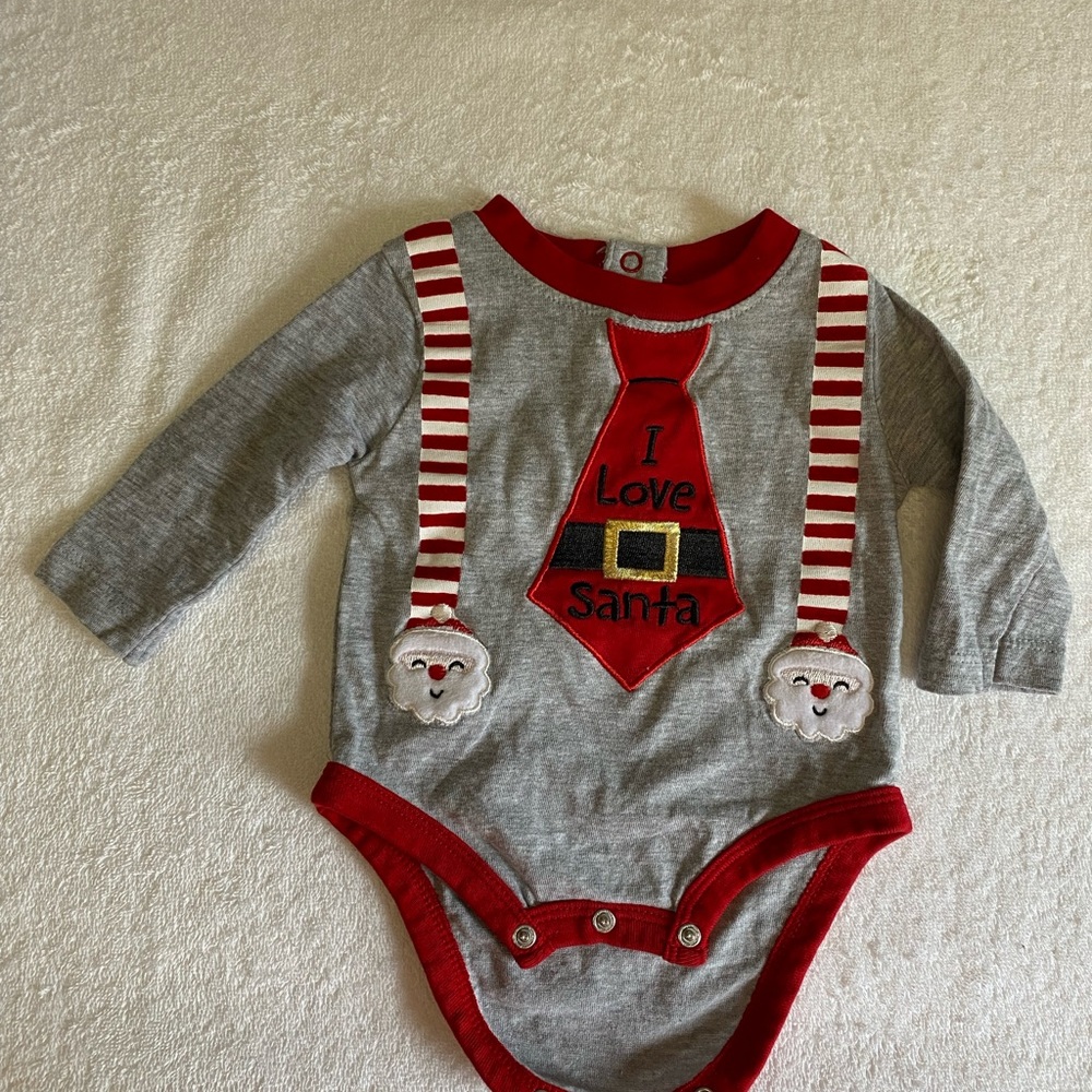 Koala Kids Red and Gray Baby Onesie